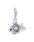 THOMAS SABO Charm pendant fish with blue stones silver