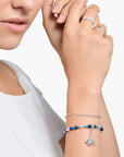 THOMAS SABO Charm pendant fish with blue stones silver