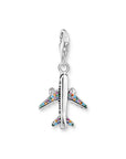 THOMAS SABO Charm Pendant Aeroplane Multicoloured Stones
