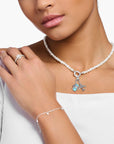 THOMAS SABO Charm Pendant Aeroplane Multicoloured Stones