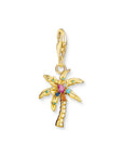 THOMAS SABO Charm Pendant Palm Tree Gold Multicoloured Stone