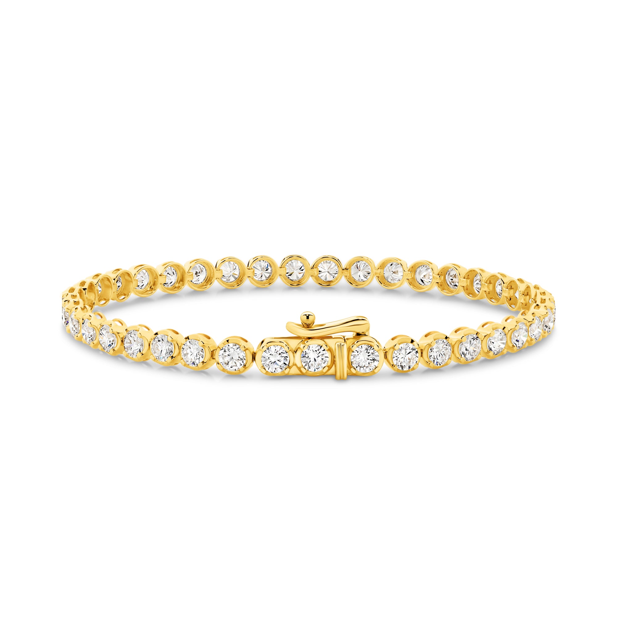 HEIRLOOM BRILLIANT CUT DIAMOND TENNIS BRACELET - SOLID GOLD