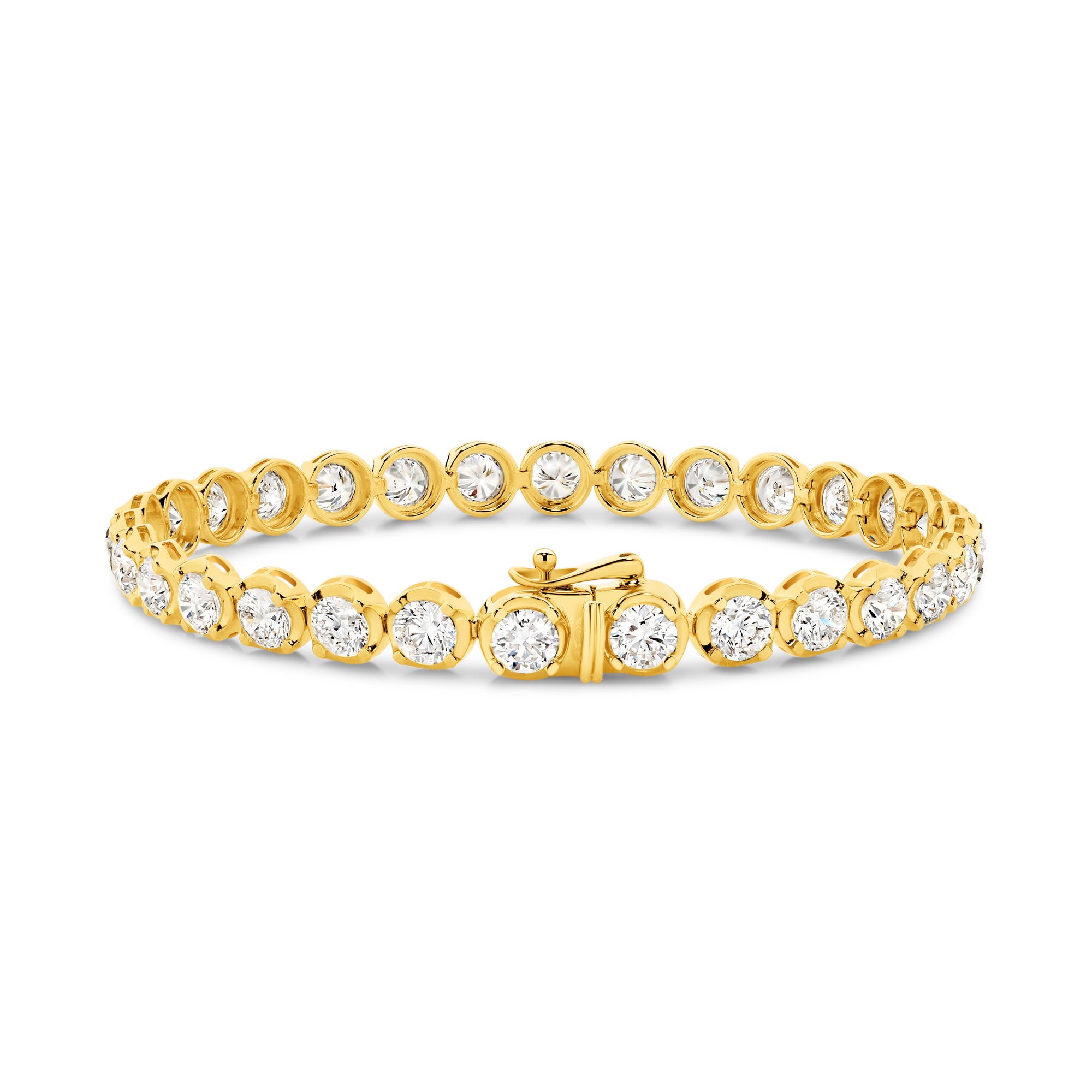 HEIRLOOM BRILLIANT CUT DIAMOND TENNIS BRACELET - SOLID GOLD
