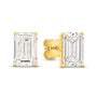 HEIRLOOM EMERALD CUT DIAMOND STUD EARRINGS - SOLID GOLD
