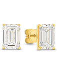 HEIRLOOM EMERALD CUT DIAMOND STUD EARRINGS - SOLID GOLD