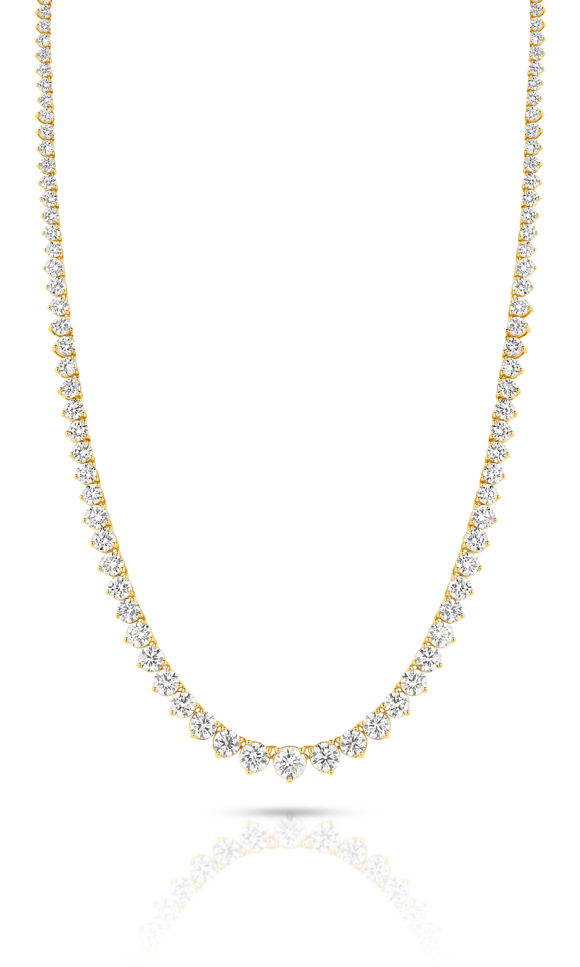 HEIRLOOM 15CT GRADUATED DIAMOND TENNIS NECKLACE- SOLID GOLD