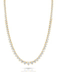 HEIRLOOM 15CT GRADUATED DIAMOND TENNIS NECKLACE- SOLID GOLD