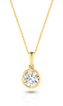 1CT BRILLIANT CUT BEZEL DIAMOND PENDANT - SOLID GOLD