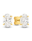 HEIRLOOM OVAL DIAMOND STUD EARRINGS - SOLID GOLD