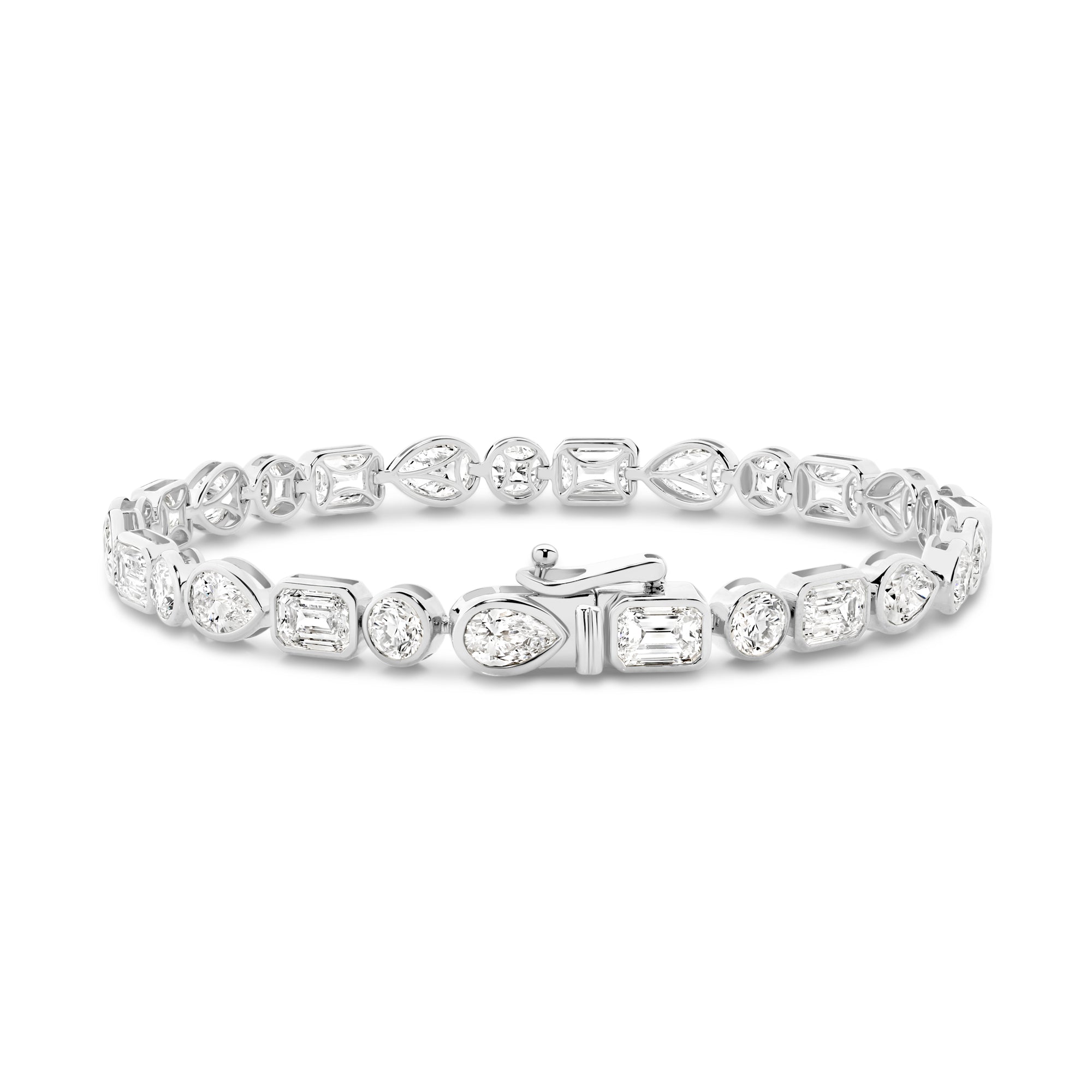 10.5CT TDW MIXED SHAPE DIAMOND TENNIS BRACELET - 9CT GOLD