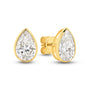 HEIRLOOM PEAR BEZEL SET DIAMOND STUD EARRINGS - SOLID GOLD