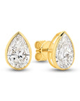HEIRLOOM PEAR BEZEL SET DIAMOND STUD EARRINGS - SOLID GOLD