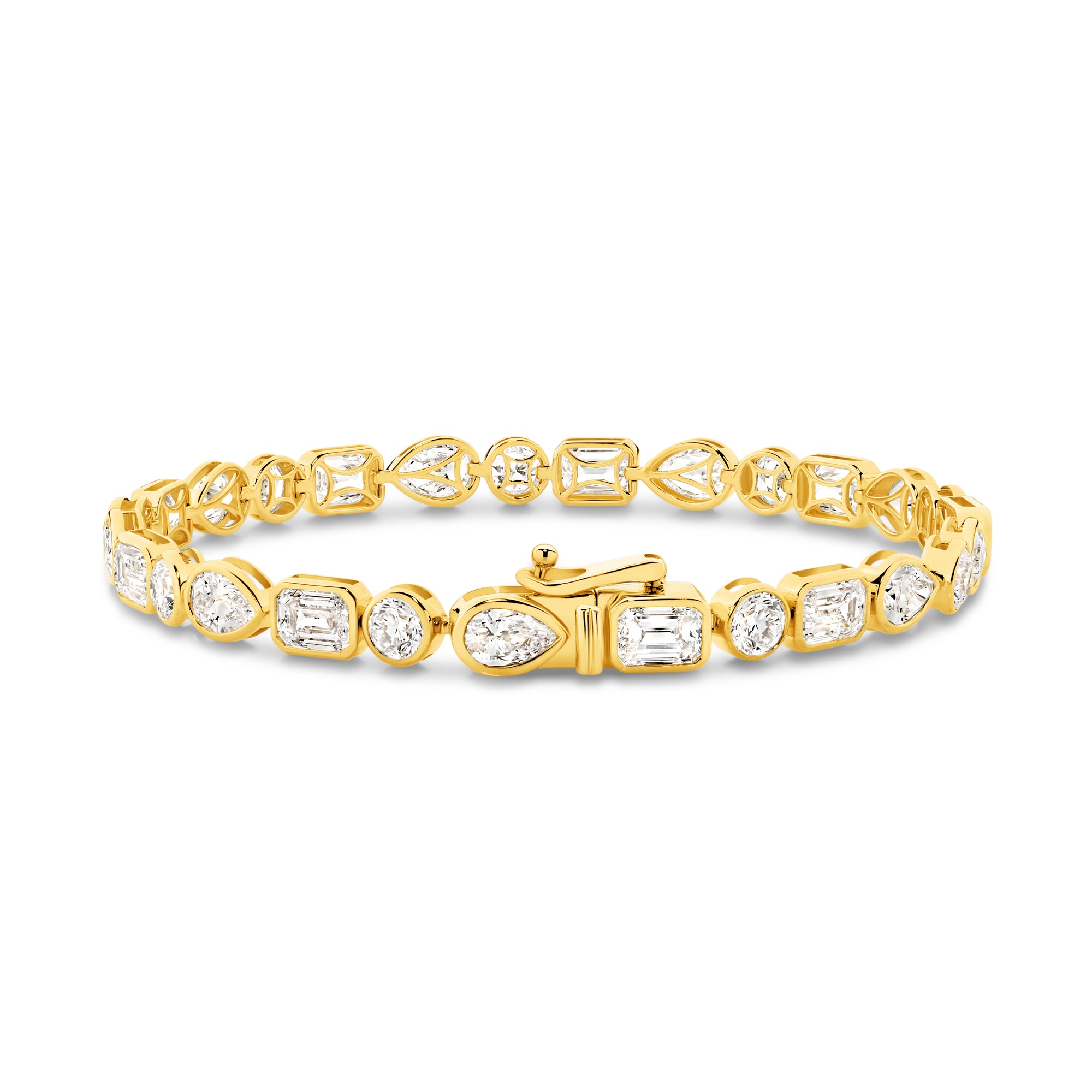 10.5CT TDW MIXED SHAPE DIAMOND TENNIS BRACELET - 9CT GOLD