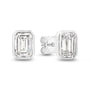 HEIRLOOM EMERALD CUT BEZEL DIAMOND STUD EARRINGS - SOLID GOLD