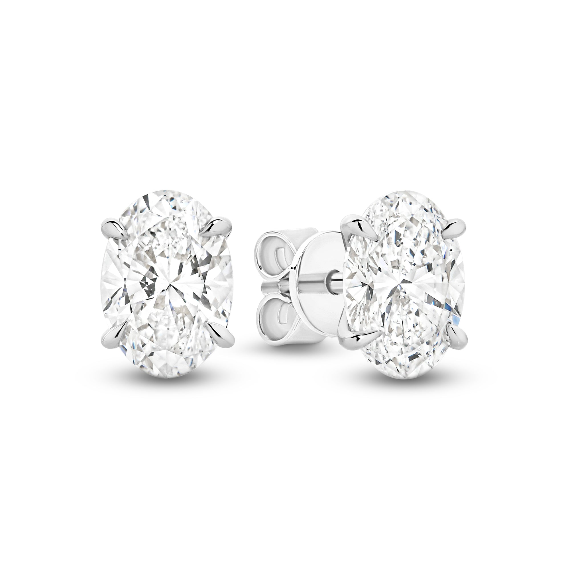 HEIRLOOM OVAL DIAMOND STUD EARRINGS - SOLID GOLD