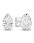 HEIRLOOM PEAR BEZEL SET DIAMOND STUD EARRINGS - SOLID GOLD