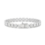 15CT BEZEL EMERALD CUT DIAMOND TENNIS BRACELET - 9CT GOLD