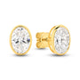 HEIRLOOM OVAL BEZEL SET DIAMOND STUD EARRINGS - SOLID GOLD