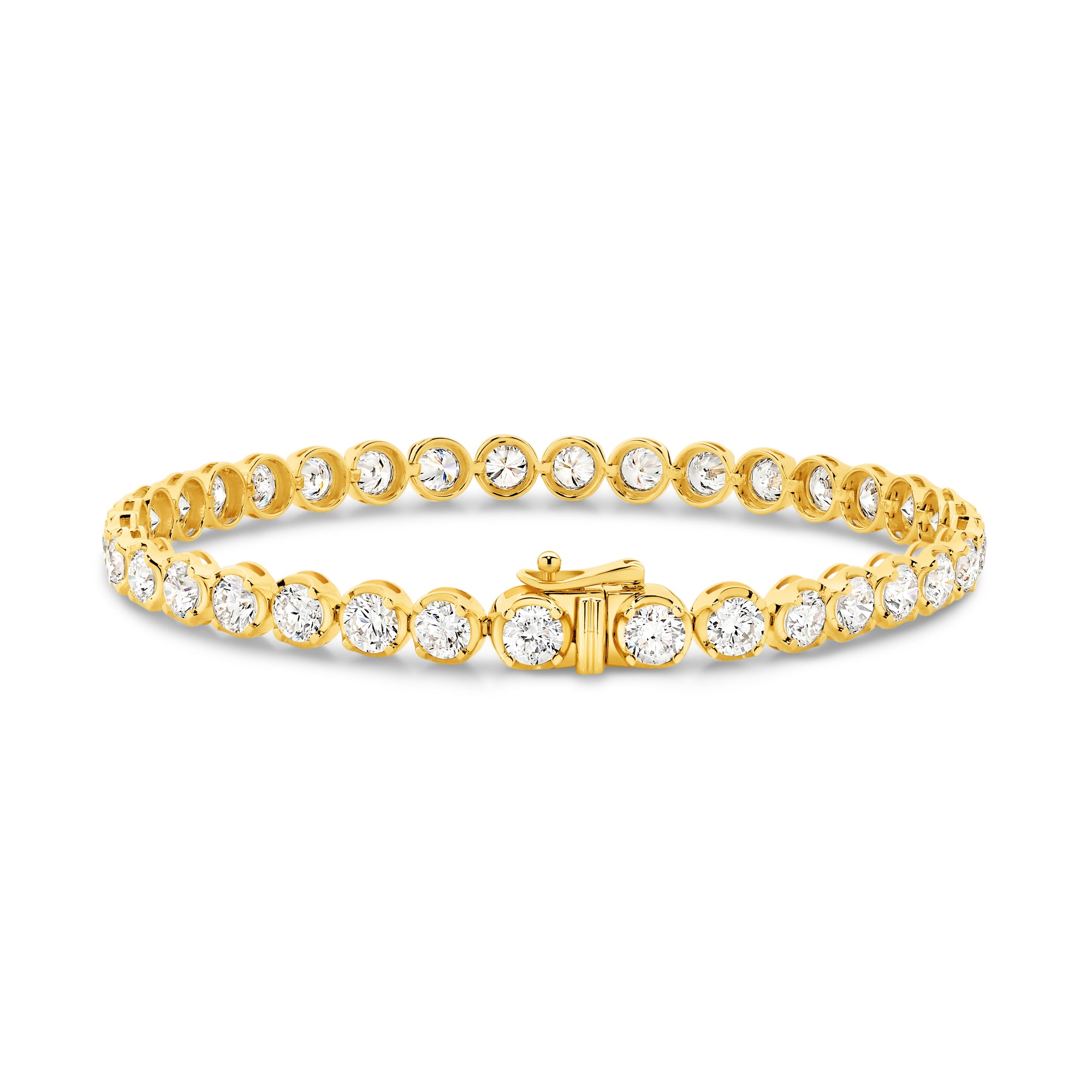 HEIRLOOM BRILLIANT CUT DIAMOND TENNIS BRACELET - SOLID GOLD