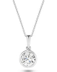 1CT BRILLIANT CUT BEZEL DIAMOND PENDANT - SOLID GOLD