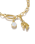 Gold-Plated Horse Head Charm with White Zirconia