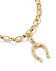 Gold-Plated Horseshoe Charm with White Zirconia