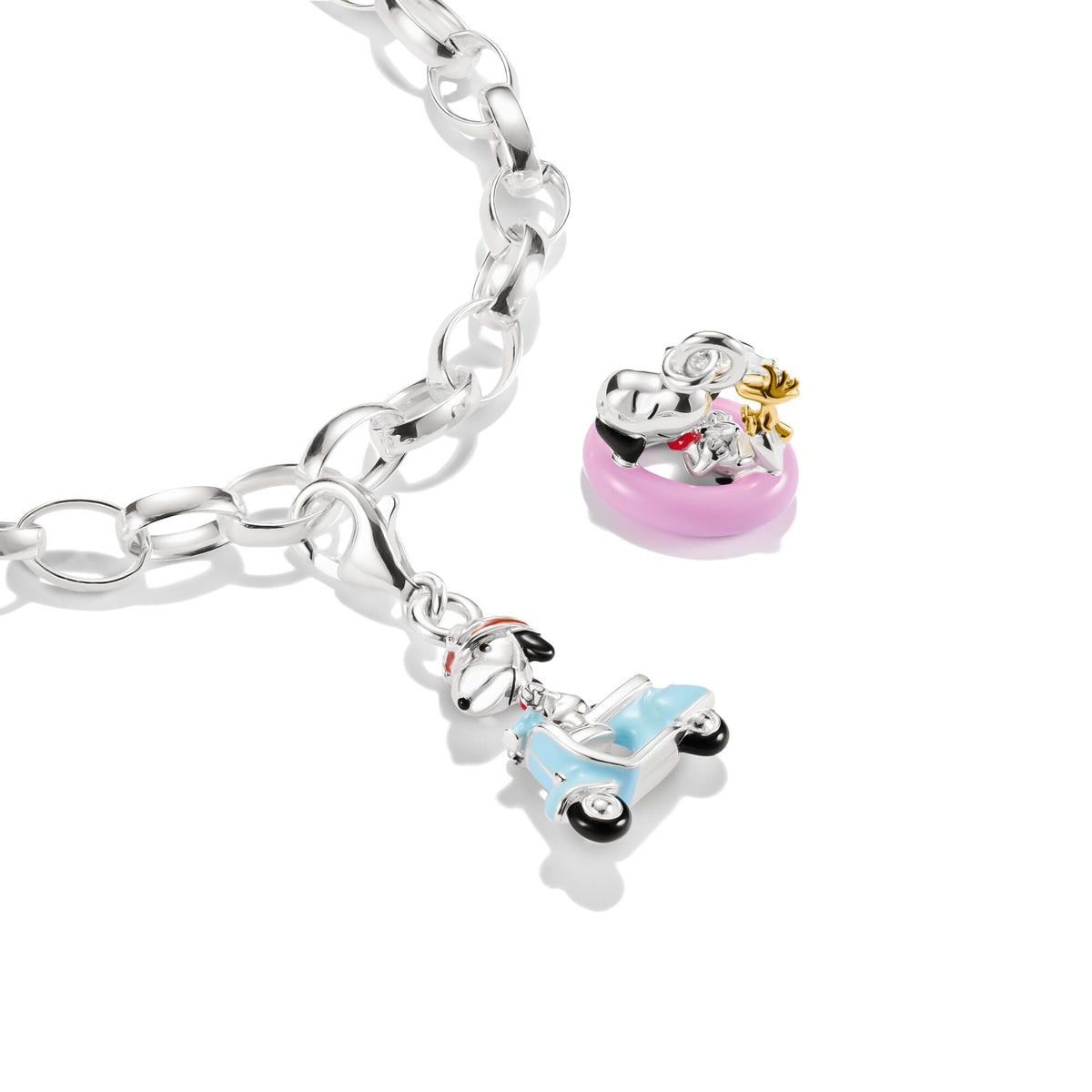 Original Charm Snoopy and Woodstock with Swim Ring