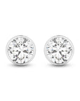 HEIRLOOM BRILLIANT CUT BEZEL SET DIAMOND STUD EARRINGS - SOLID GOLD