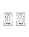 HEIRLOOM EMERALD CUT DIAMOND STUD EARRINGS - SOLID GOLD