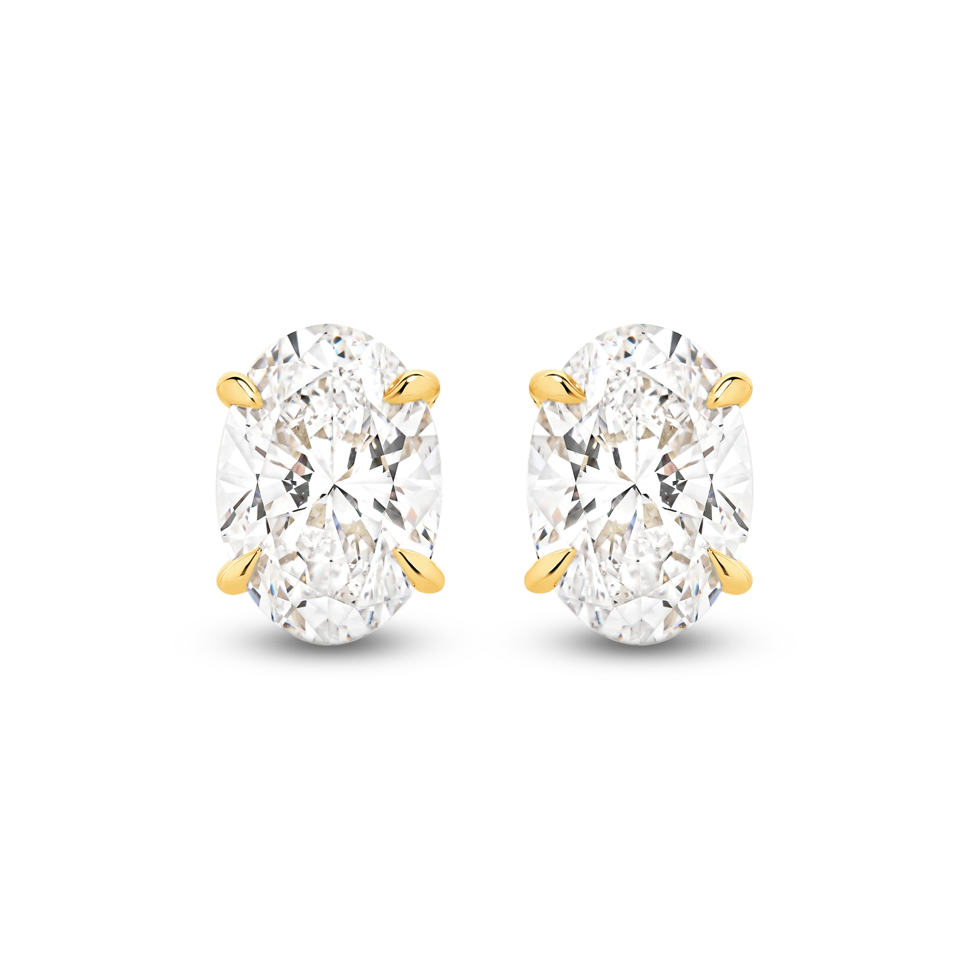 HEIRLOOM OVAL DIAMOND STUD EARRINGS - SOLID GOLD