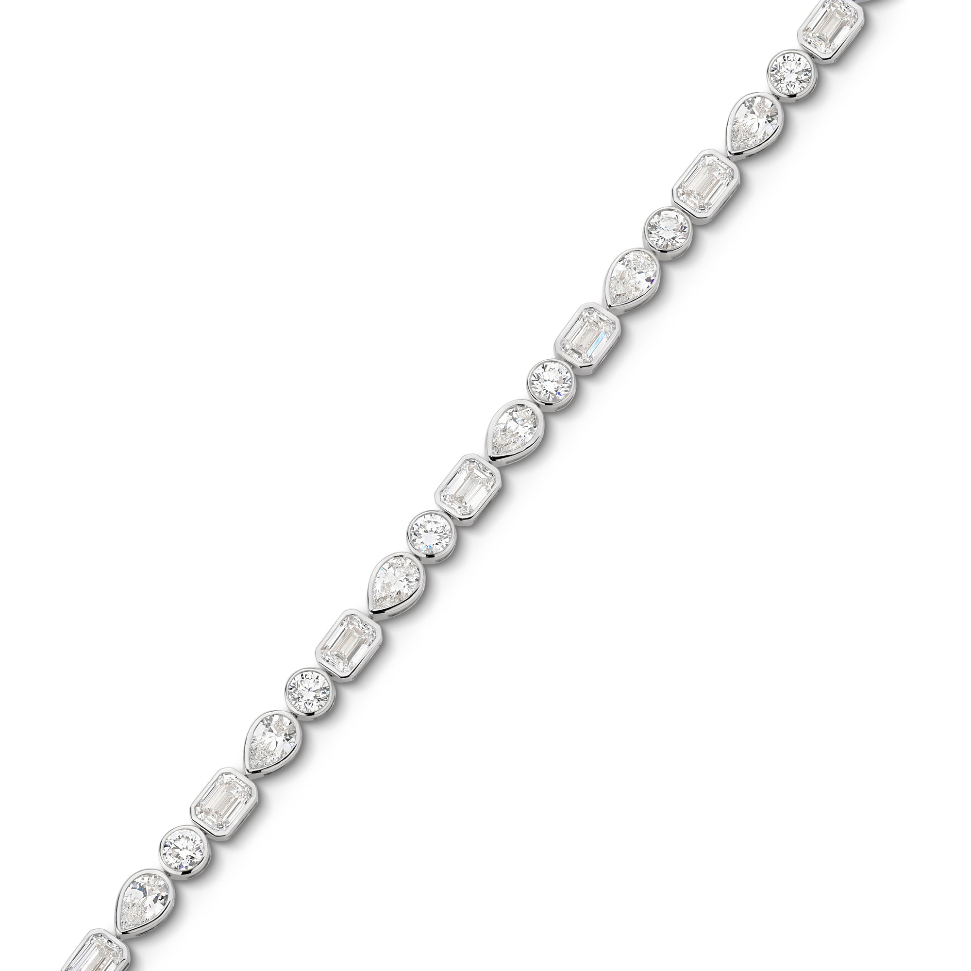 10.5CT TDW MIXED SHAPE DIAMOND TENNIS BRACELET - 9CT GOLD