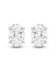 HEIRLOOM OVAL DIAMOND STUD EARRINGS - SOLID GOLD