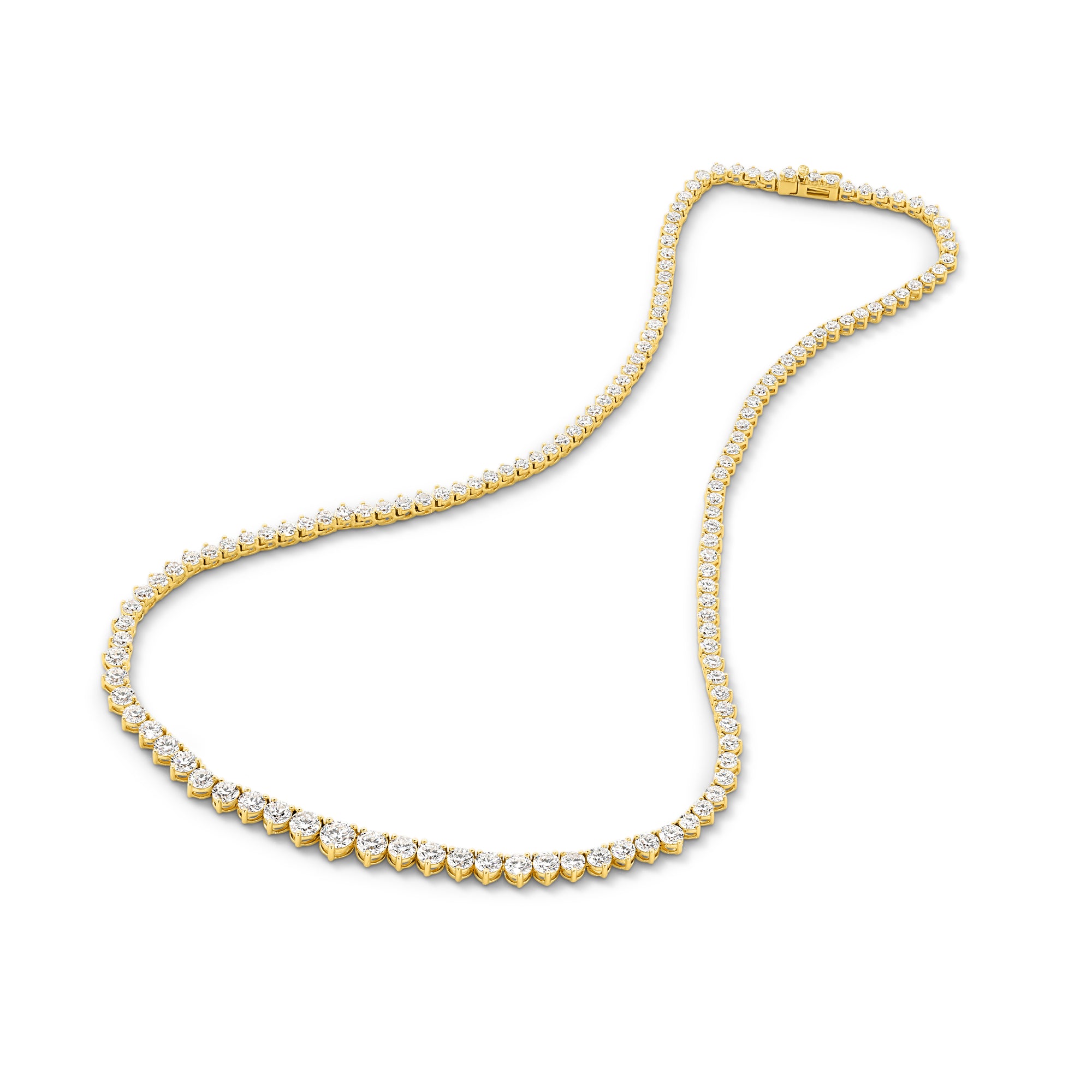 HEIRLOOM 15CT GRADUATED DIAMOND TENNIS NECKLACE- SOLID GOLD
