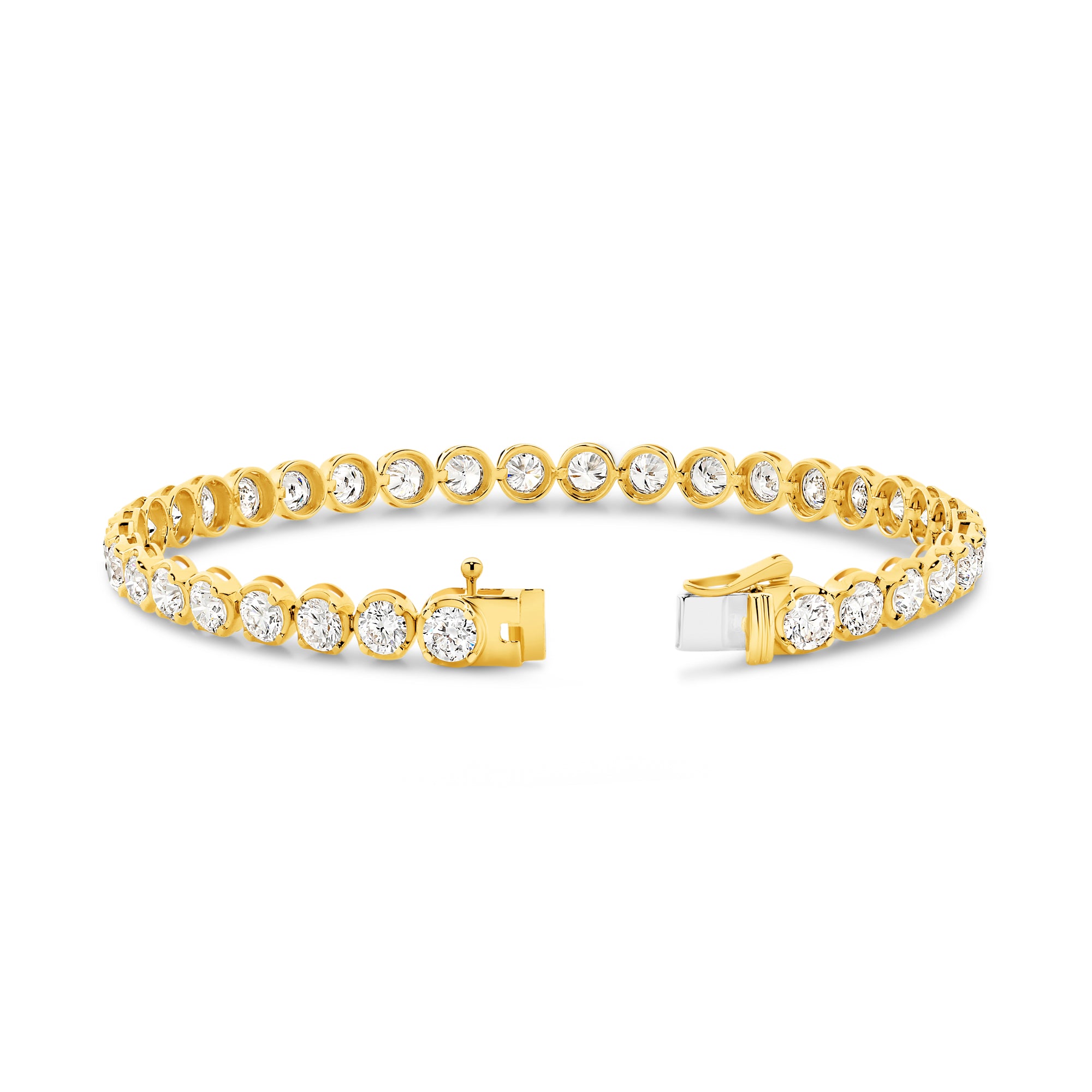 HEIRLOOM BRILLIANT CUT DIAMOND TENNIS BRACELET - SOLID GOLD