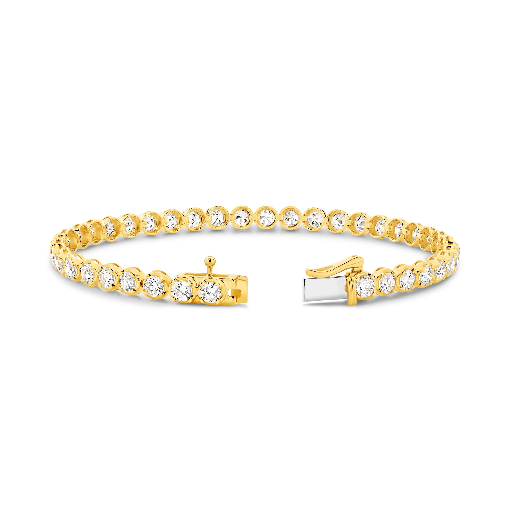HEIRLOOM BRILLIANT CUT DIAMOND TENNIS BRACELET - SOLID GOLD
