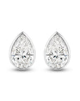 HEIRLOOM PEAR BEZEL SET DIAMOND STUD EARRINGS - SOLID GOLD