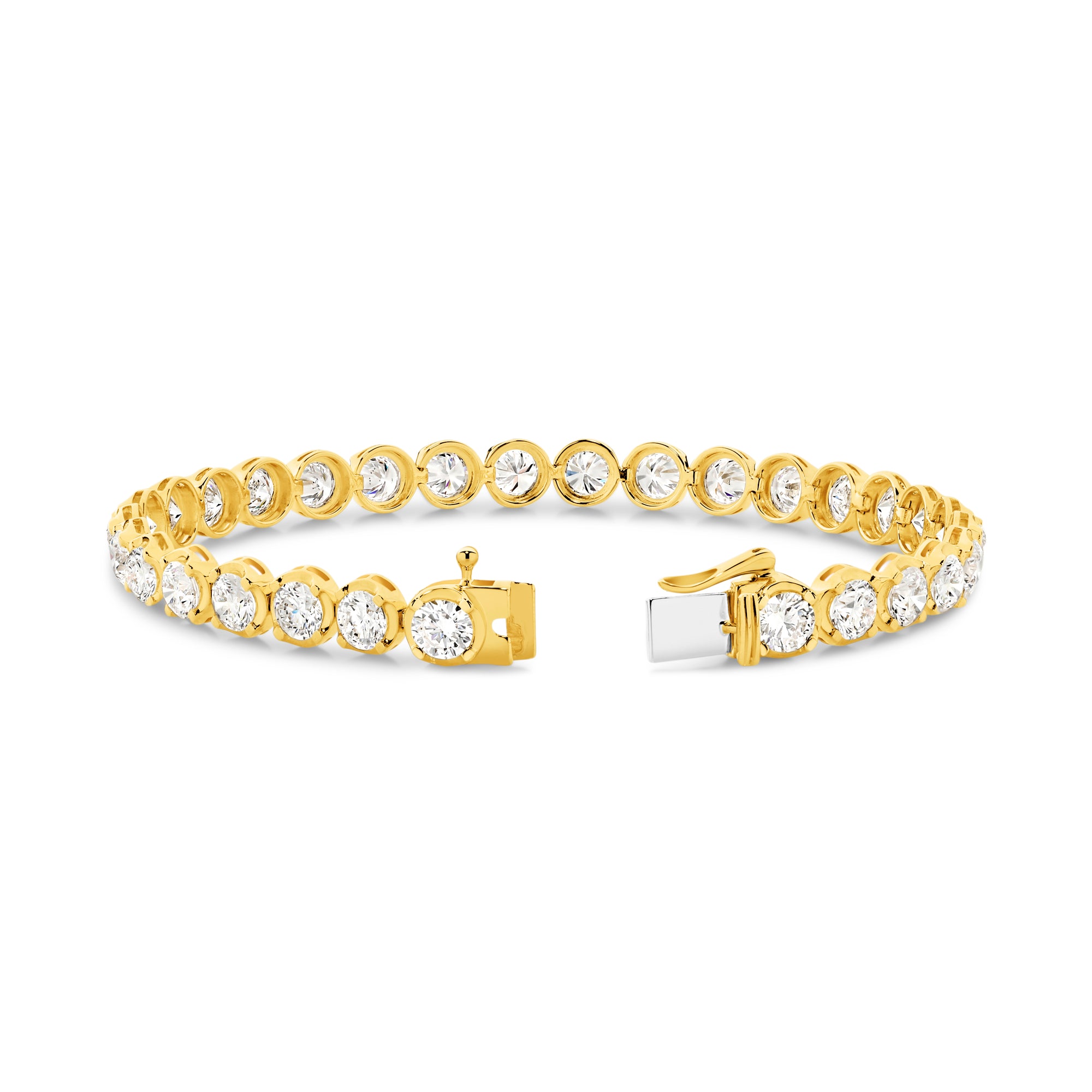 HEIRLOOM BRILLIANT CUT DIAMOND TENNIS BRACELET - SOLID GOLD