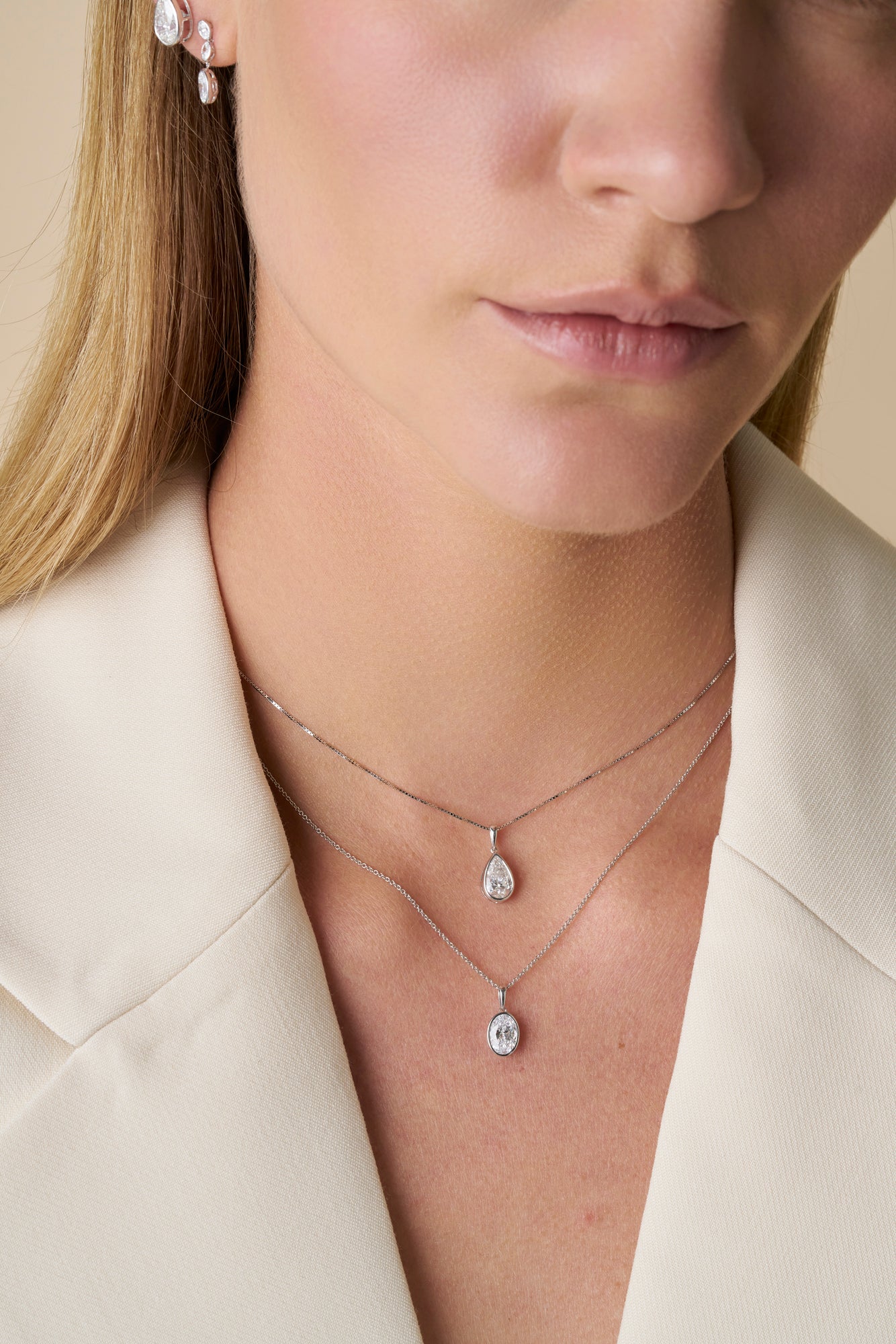 1CT BEZEL OVAL DIAMOND PENDANT - SOLID GOLD