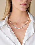 HEIRLOOM 15CT GRADUATED DIAMOND TENNIS NECKLACE- SOLID GOLD