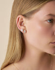 HEIRLOOM OVAL BEZEL SET DIAMOND STUD EARRINGS - SOLID GOLD
