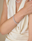 HEIRLOOM BRILLIANT CUT DIAMOND TENNIS BRACELET - SOLID GOLD