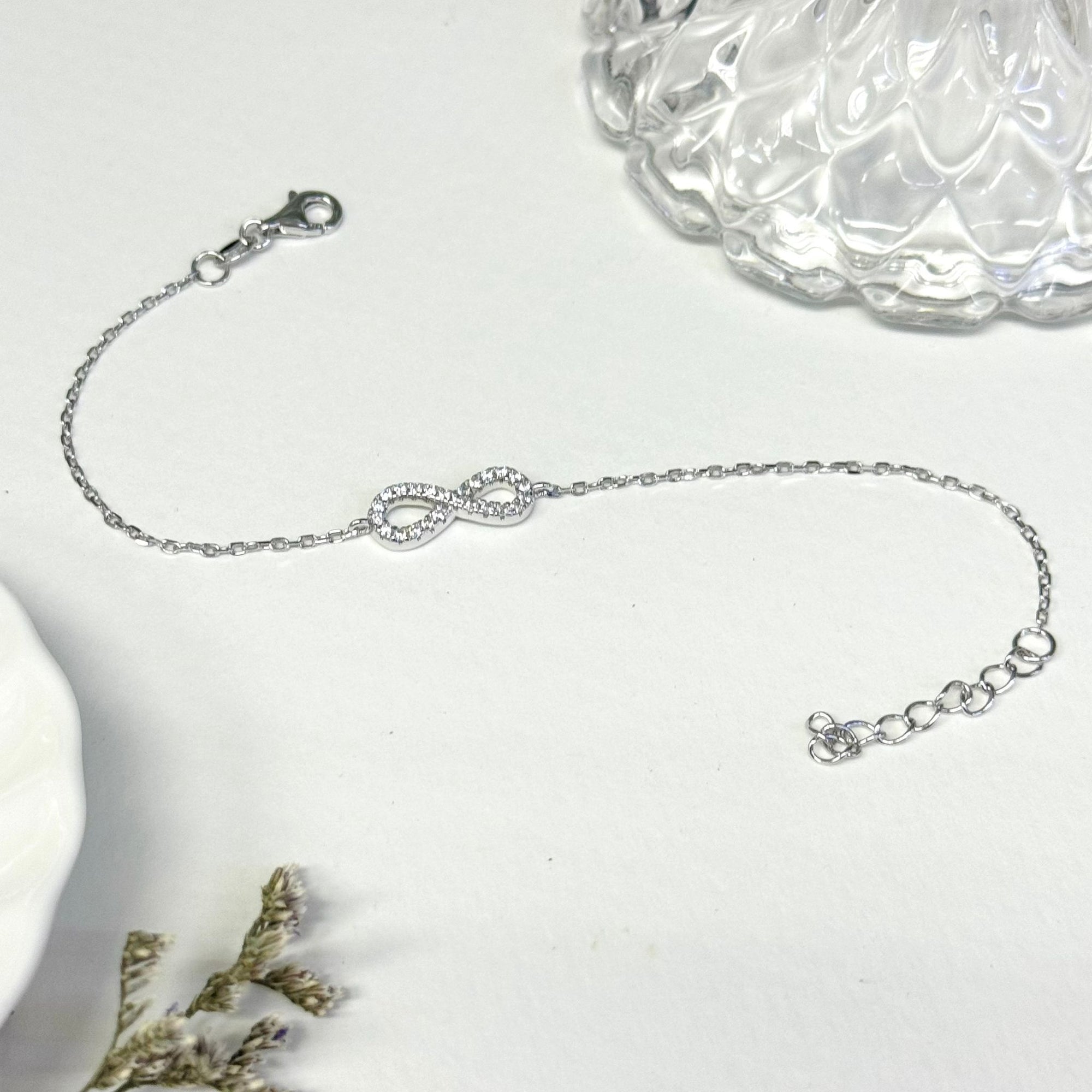 CZ INFINITY BRACELET - STERLING SILVER