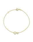 9CT HEART BRACELET