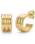 9CT ARLIE STUD HOOP EARRINGS