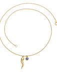 9CT CORNICELLO & EYE NECKLACE