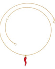 9CT RED CORNICELLO NECKLACE