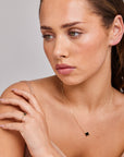 9CT SINGLE ONXY CLOVER NECKLACE