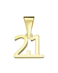 9CT GOLD '21' PENDANT
