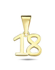 9CT GOLD '18' PENDANT