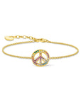 THOMAS SABO Gold Plated Bracelet with Peace Sign
